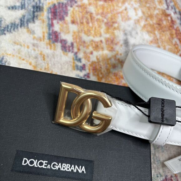 Dolce Gabbana White Logo Belt - Picture 4 of 7